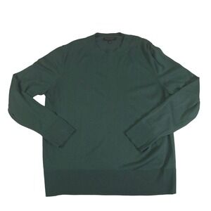 Banana Republic Silk Cashmere Sweater Green L Minimalist Preppy Crewneck Knit